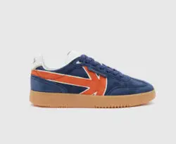 Kaotiko blauwe retro-sneakers suede