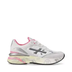 Premiata luxe sneakers wit-grijs-roze