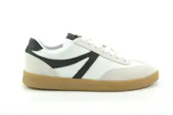 Babouche wit leren sneakers met zwart