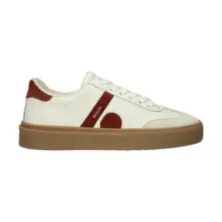 Blackstone off white sneakers met bordo