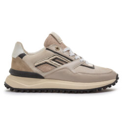 Floris van Bommel sneakers lichtgrijs en goud
