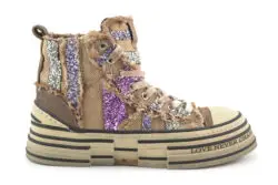 Rebecca White mid sneakers glitter bruin