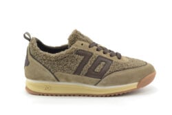 Back 70 taupe teddy sneakers met bruin