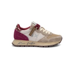 Sun68 beige sneakers met bordo