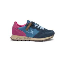 Sun68 blauwe sneakers met roze