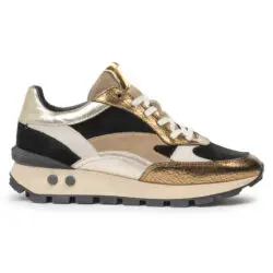 Floris van Bommel lage sneakers goud-zwart