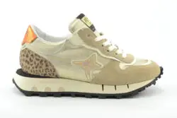 AMA luxe sneakers beige-goud-panter