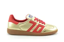 Back 70 retro sneakers goud-rood