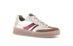Gabor goud leren sneakers met bordo