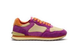 Hoff paarse sneakers met oranje
