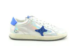 AMA luxe sneakers zilver metallic-blauw