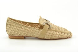 Alma en Pena bruine raffia loafers