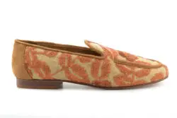 Pedro Miralles loafers beige jute/oranje pailletten