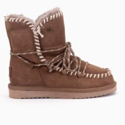 Warmbat veterboots bruin suede/wol