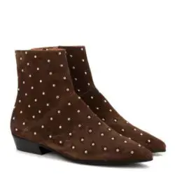 Toral bruin suede enkellaarsjes met studs