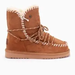 Warmbat veterboots cognac suede/wol