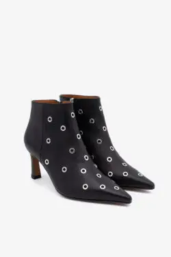 Angel Alarcon zwarte leren enkellaarsjes