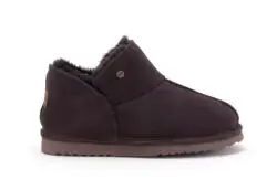 Warmbat dames pantoffels dk.bruin suede
