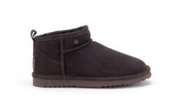 Warmbat dames enkellaarzen dk.bruin suede
