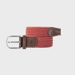 Billy Belt elastische herenriem rood combi