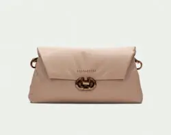 Hispanitas taupe leren schoudertas