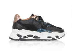 DWRS chunky sneakers zwart-denim