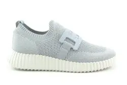 La Strada instappers knitted grijs-zilver