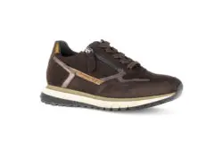 Gabor lage sneakers donkerbruin rits H