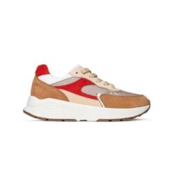 Xsensible lage sneakers bruin-rood