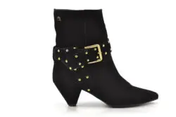 Babouche zwarte enkellaarzen met hak