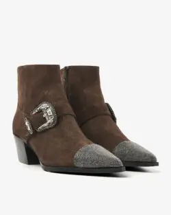 Via Vai bruin suede enkellaarsjes