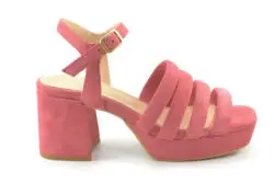 Via Vai sandalen hak Cassia Scarlet rose suede