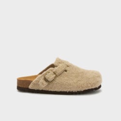 Scholl taupe muilen met wol