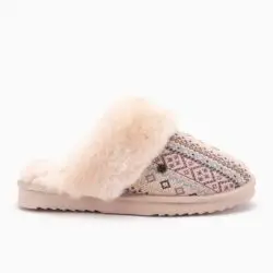 Warmbat pantoffels Collie print blush