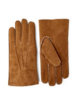 Hestra handschoenen bruin suede/wol