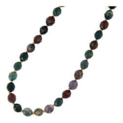 Ketting halfedelsteen 8x10mm indian agate facet