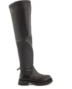 Babouche Babouche zwarte knielaars stretch leer