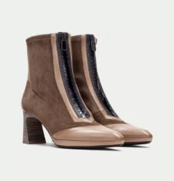 Hispanitas Hispanitas beige enkellaarsjes met hak