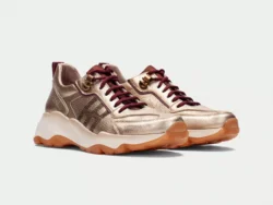 Hispanitas Hispanitas gouden sneakers met bordo