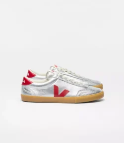 Veja Veja zilveren sneakers met rood