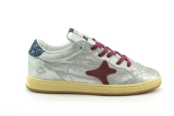 AMA Brand AMA zilveren sneakers met bordo
