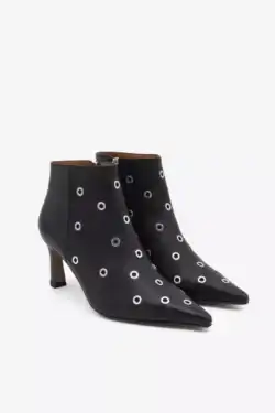 Angel Alarcon Angel Alarcon zwarte leren enkellaarsjes