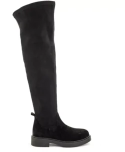 Babouche Babouche zwarte knielaarzen stretch suede