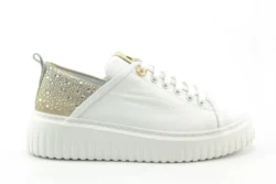 Babouche Babouche witte sneakers met zilver glitters