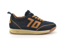Back 70 Back 70 blauwe teddy sneakers met bruin