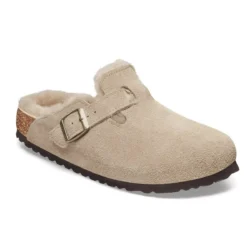 Birkenstock Birkenstock muilen taupe suede met wol