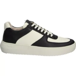 Blackstone Blackstone wit-zwarte leren sneakers