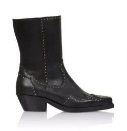 DWRS DWRS enkellaarzen zwart leer-studs