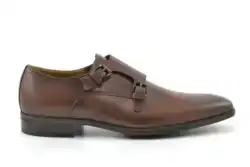Giorgio geklede gespschoenen cognac leer