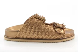 Inuovo Inuovo slippers brons vlecht leer